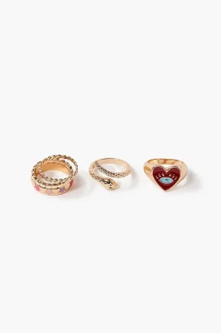 Eye Heart Ring Set