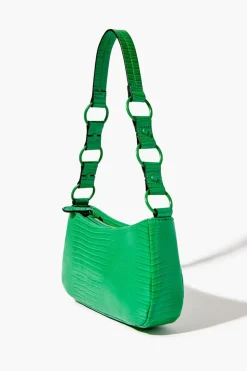 Faux Croc Baguette Bag