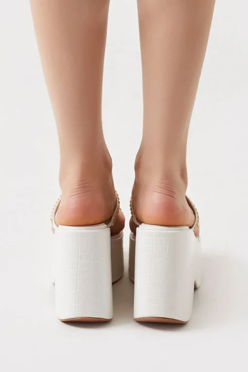 Faux Croc Chain Wedges