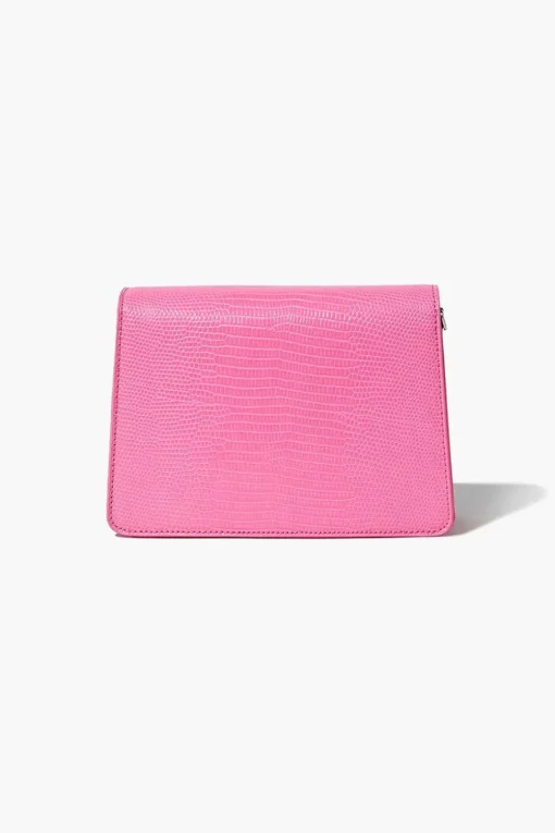 Faux Croc Crossbody Bag
