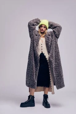 Faux Fur Longline Coat