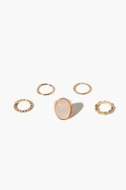 Faux Gem Cocktail Ring Set