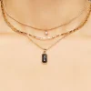Faux Gem Layered Pendant Necklace