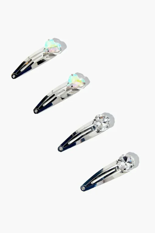 Faux Gem Snap Hair Clip Set