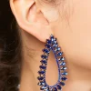 Faux Gem Teardrop Drop Earrings