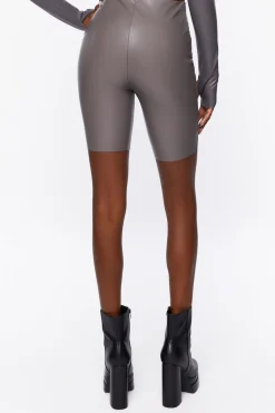 Faux Leather Biker Shorts