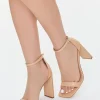 Faux Leather Buckled Heels