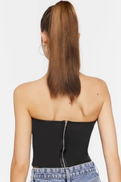 Faux Leather Bustier Top