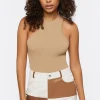 Faux Leather Colorblock Mini Skirt