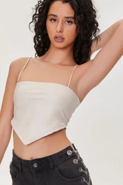 Faux Leather Cropped Cami