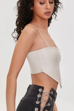 Faux Leather Cropped Cami