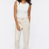 Faux Leather Mid-Rise Joggers