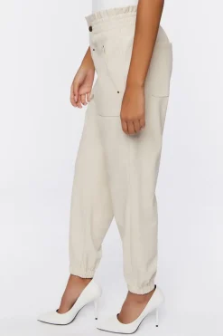 Faux Leather Mid-Rise Joggers