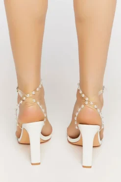 Faux Leather Pearl Stiletto Heels