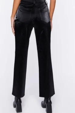 Faux Leather Straight-Leg Pants
