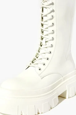 Faux Patent Leather Combat Boots