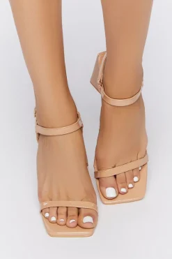 Faux Patent Leather Flare Heels