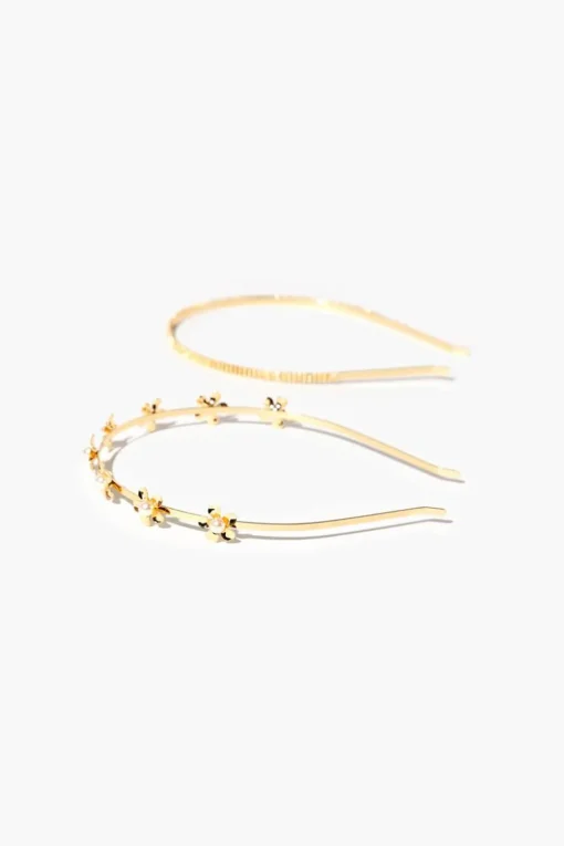 Faux Pearl Flower Headband Set