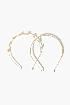 Faux Pearl Flower Headband Set