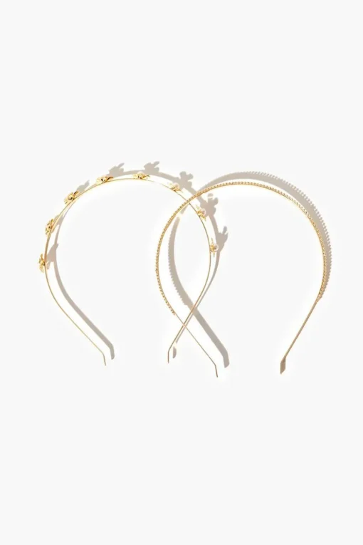 Faux Pearl Flower Headband Set