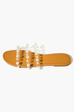 Faux Pearl Strappy Sandals