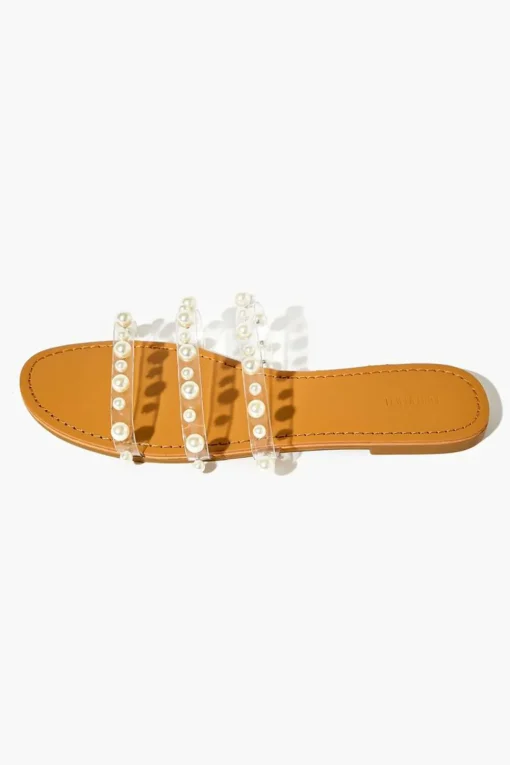 Faux Pearl Strappy Sandals