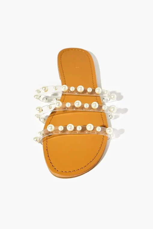 Faux Pearl Strappy Sandals