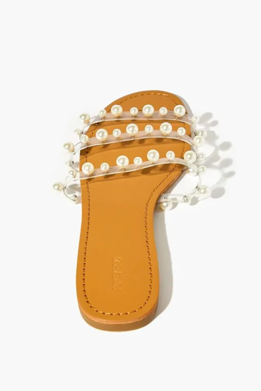 Faux Pearl Strappy Sandals