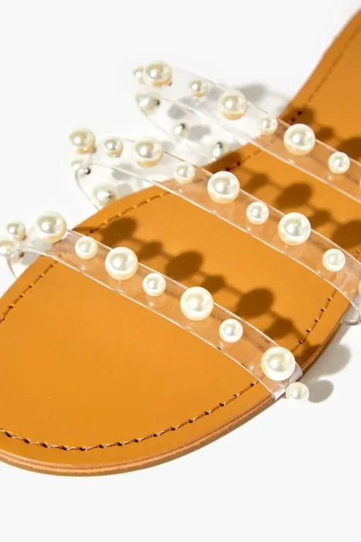 Faux Pearl Strappy Sandals