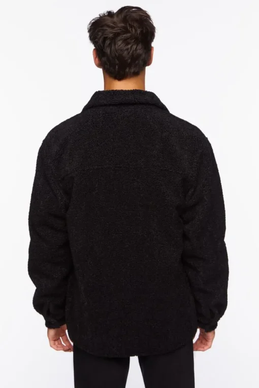 Faux Shearling Button-Up Jacket