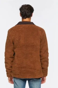 Faux Shearling Snap-Button Jacket