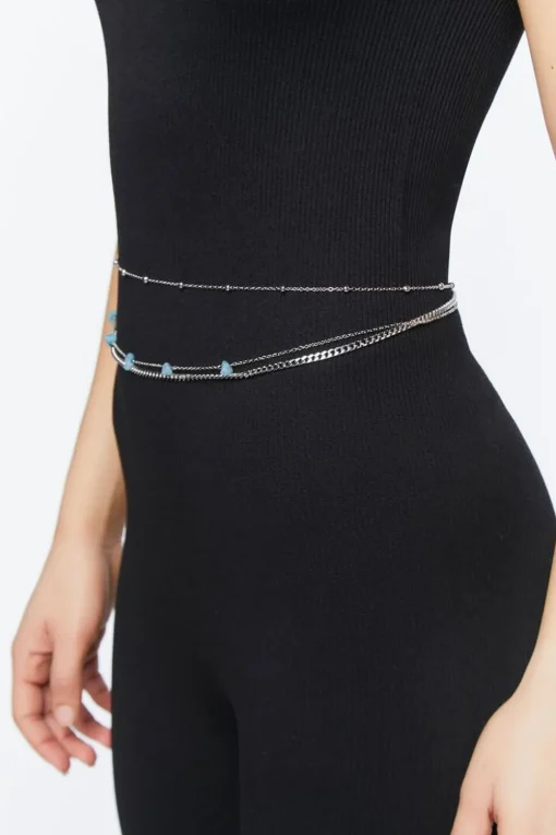 Faux Stone Layered Belly Chain