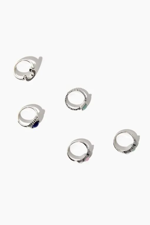 Faux Stone Ring Set