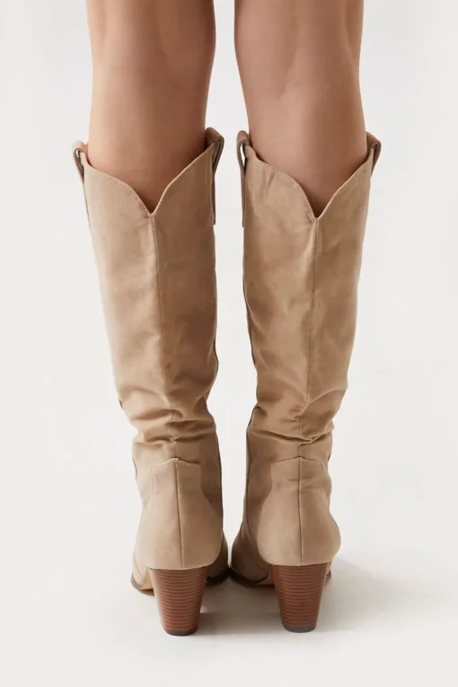Faux Suede Cowboy Boots