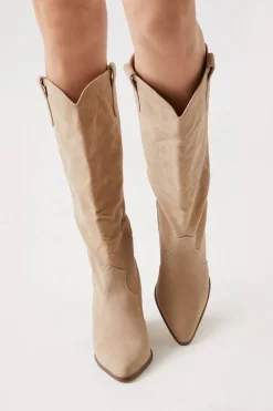 Faux Suede Cowboy Boots