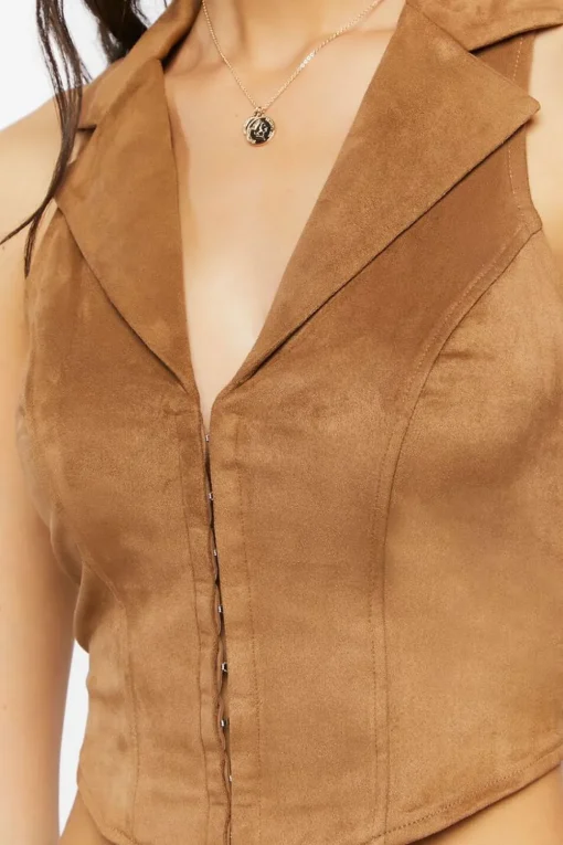 Faux Suede Crop Top