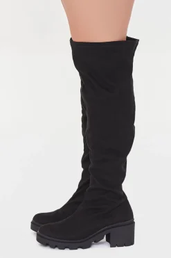 Faux Suede Knee-High Boots (Wide)