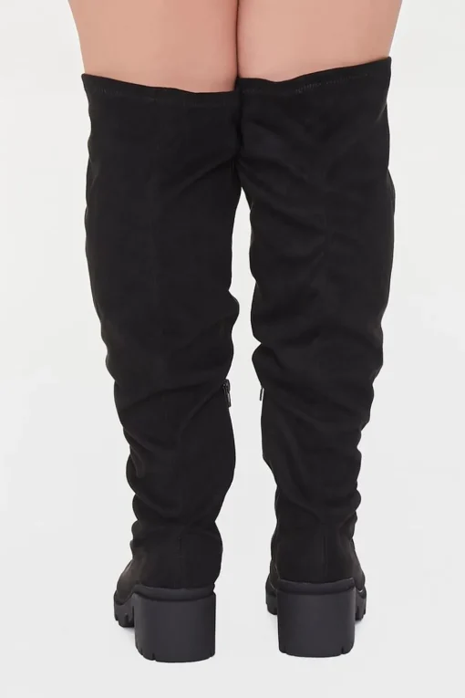 Faux Suede Knee-High Boots (Wide)