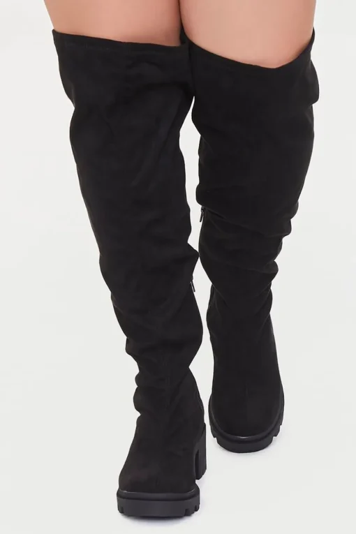 Faux Suede Knee-High Boots (Wide)