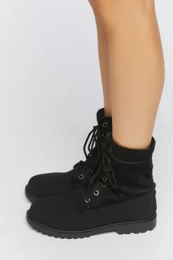 Faux Suede Lace-Up Booties