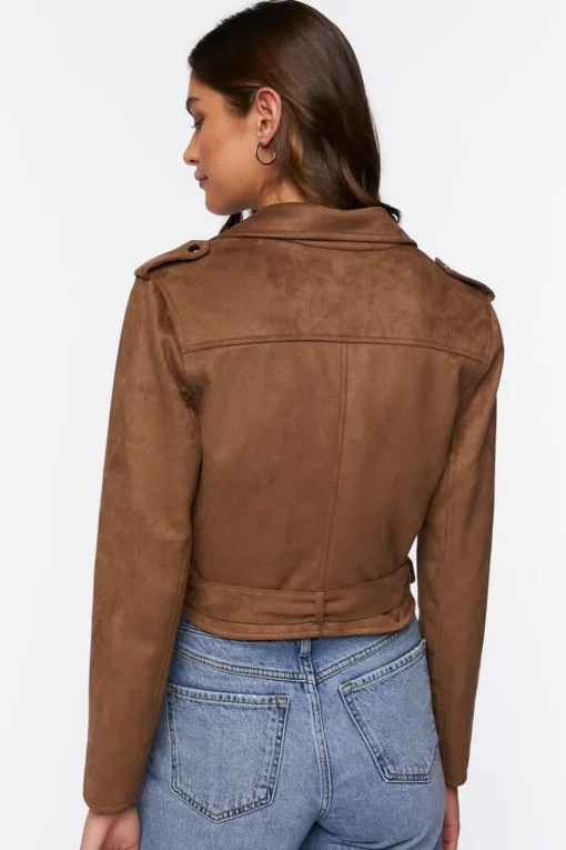 Faux Suede Moto Jacket