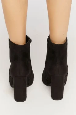 Faux Suede Peep-Toe Booties