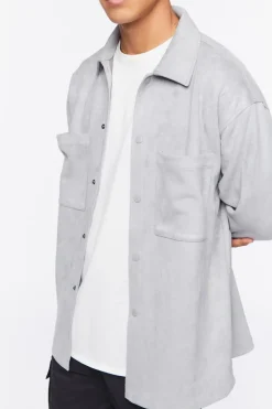 Faux Suede Pocket Shirt