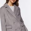 Faux Wool Double-Breasted Blazer