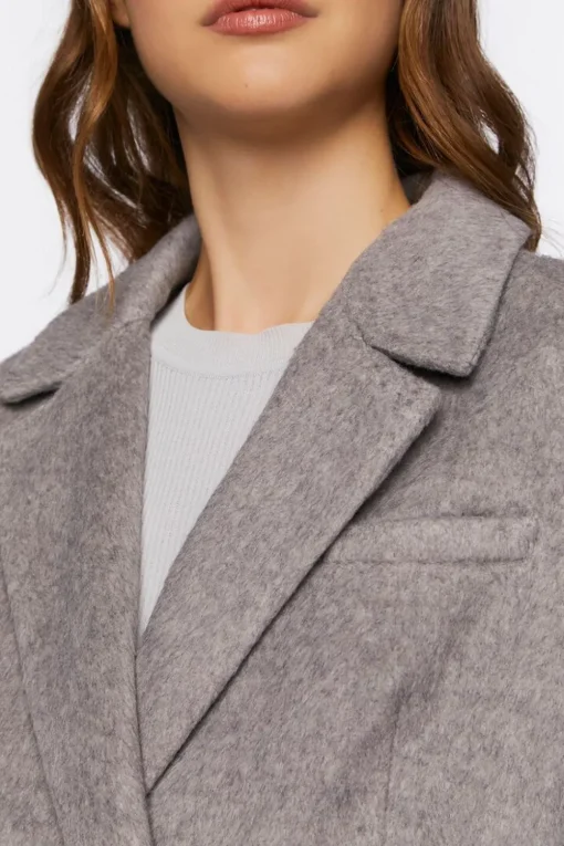 Faux Wool Double-Breasted Blazer