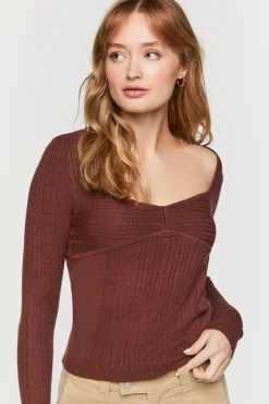 Fitted Cable Knit Sweater