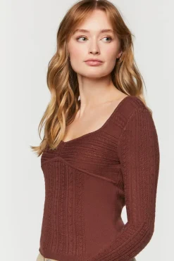Fitted Cable Knit Sweater