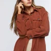 Fleece Button-Front Shacket