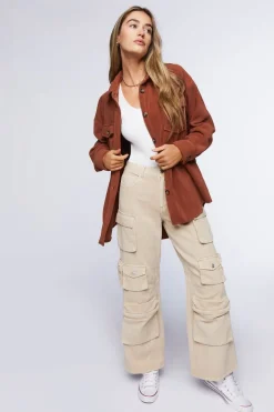 Fleece Button-Front Shacket