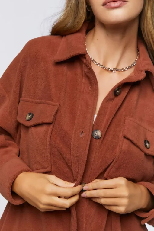 Fleece Button-Front Shacket